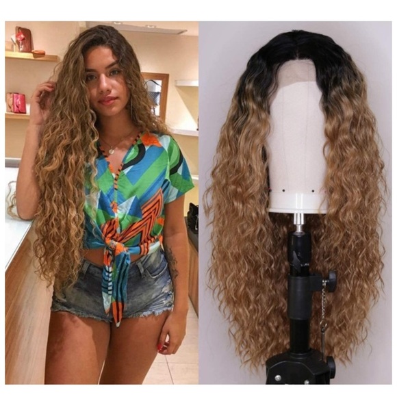 24" long Loose Curly Lace front Wig